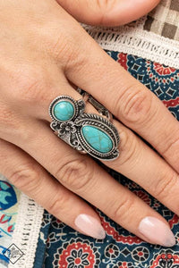 PAPARAZZI SEA GREEN CRACLED STONE RING