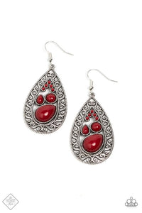 PAPARAZZI BURGANDY EARRINGS